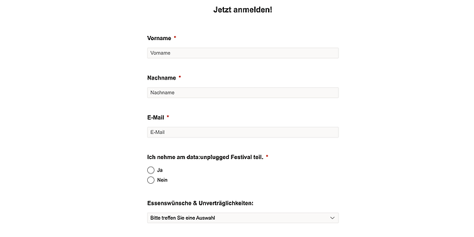 Registrierungsformulare